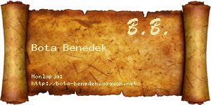 Bota Benedek névjegykártya