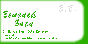 benedek bota business card